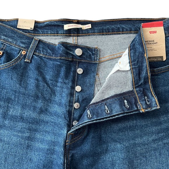 NWT Levi's Wedgie Straight Button Fly Size 24W Cotton Denim Jeans Plus S… - Picture 5 of 16